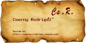 Cserny Rodrigó névjegykártya